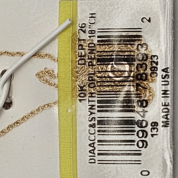 10k Gold Necklace Diamond Synthetic Opal Teardrop 18" Baby Rope Chain Gift Box - Picture 5 of 9